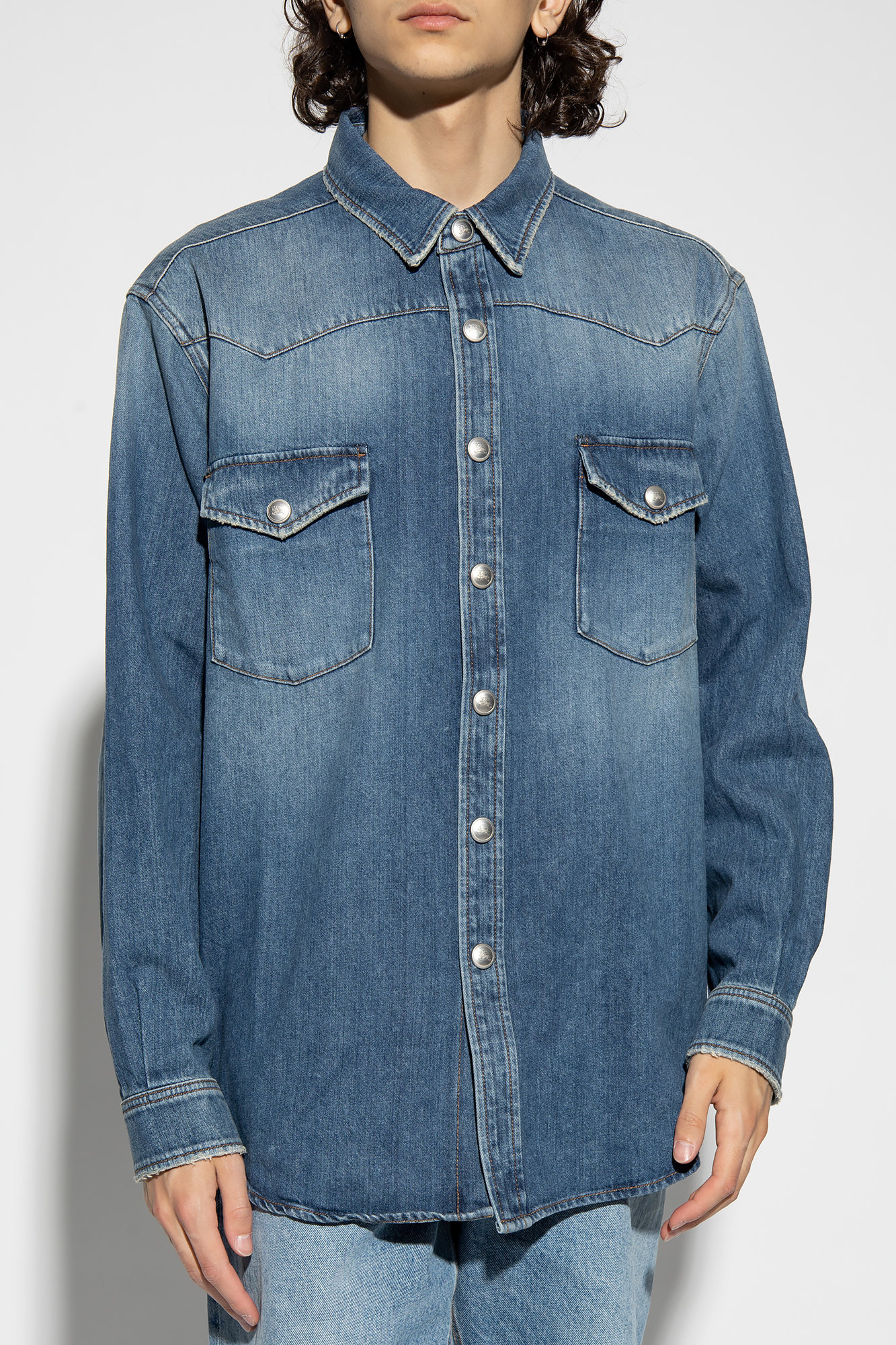 Burberry top denim shirt